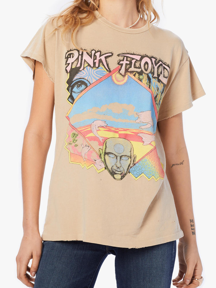 MadeWorn Pink Floyd Pig Dolphins Crew Tee - Taupe